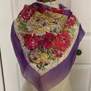 vintage floral silk scarf